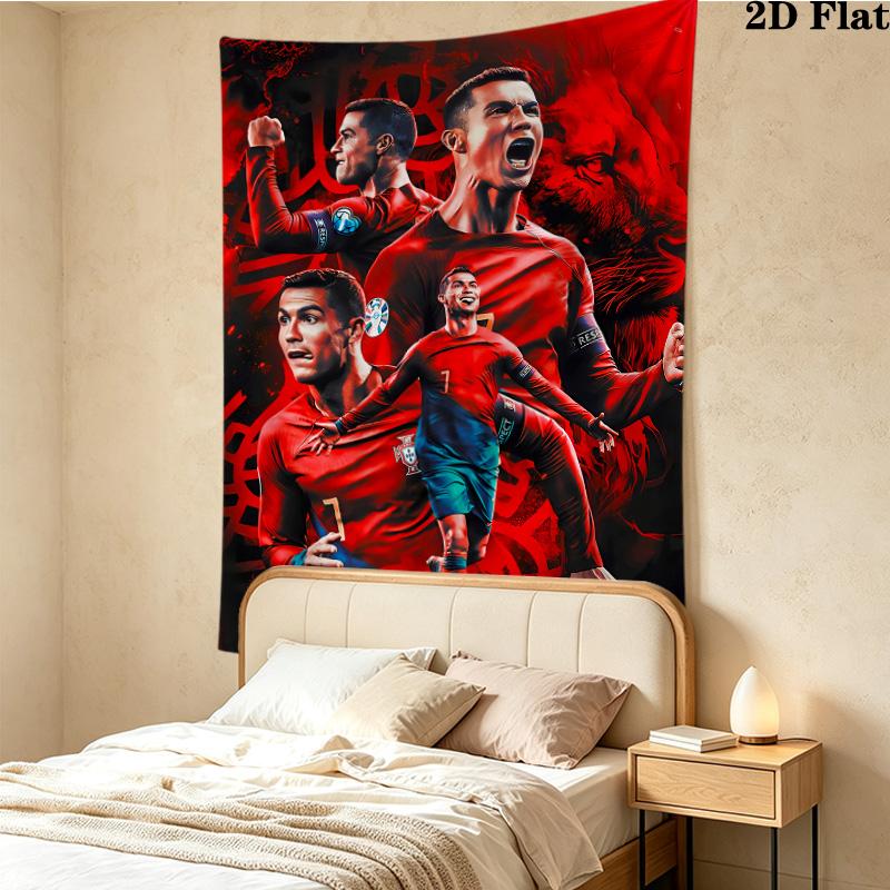 Cr7 Wall Tapestry Aesthetic Wall Hanging Printed Fabric Blanket Decorative Tapestries For Bedroom Living Room Home Decor