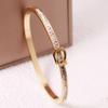 1pc Fashion Stainless Steel Rhinestone Decor Bangle for Women for Daily Decoration