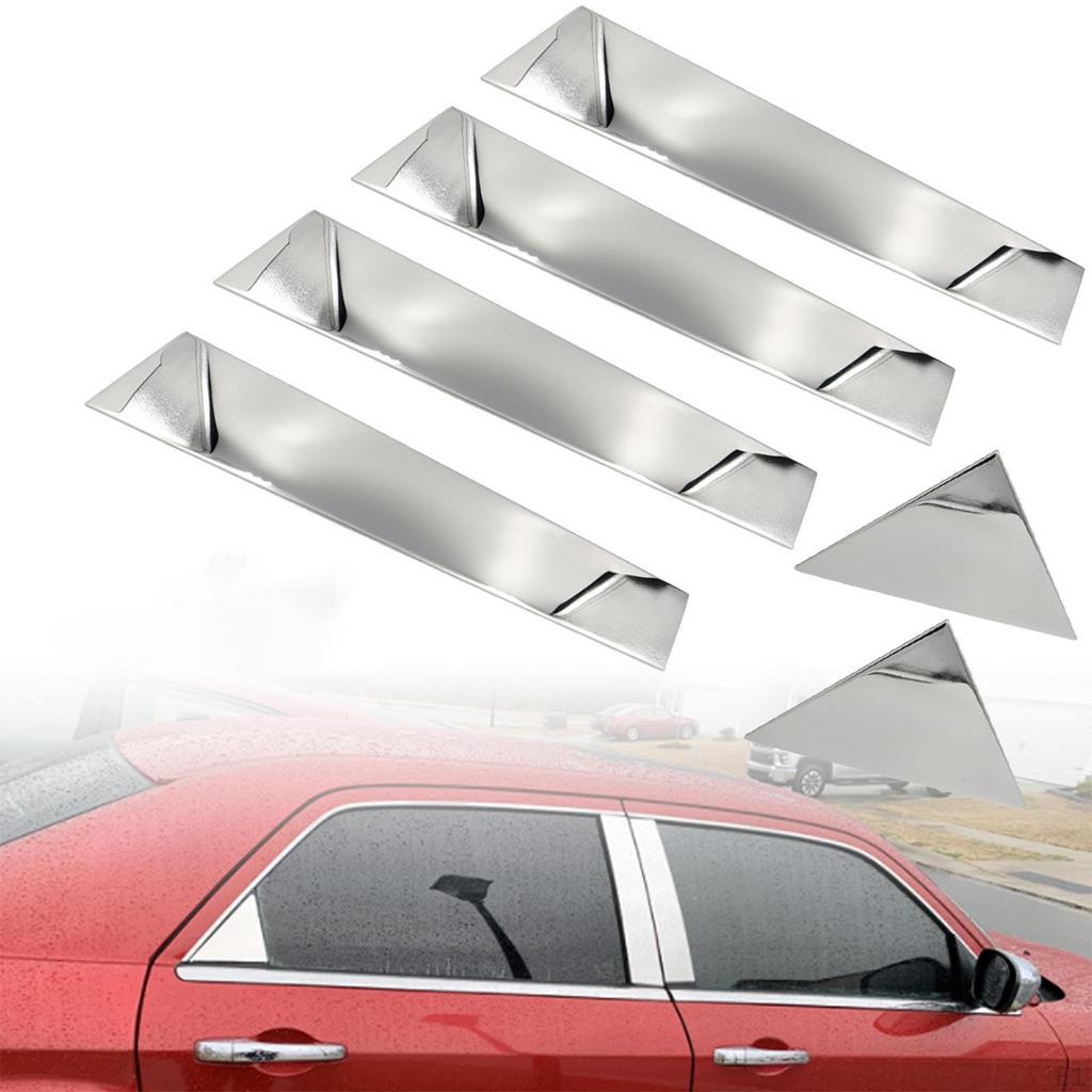 6 Pieces Auto Door Window Pillar Post Trim/ Replace 304 Stainless Steel