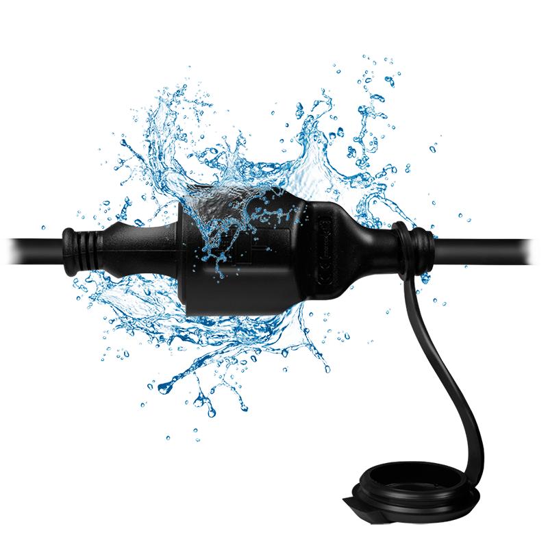 Power Extension Cable, Outdoor, Black, 5m - LogiLink LPS102
