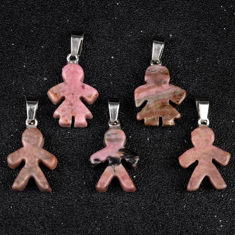 1Pcs Small Pendant Natural Stone Men-Shaped Pendant For Jewelry Making DIY Earrings Necklace Bracelet Accessory