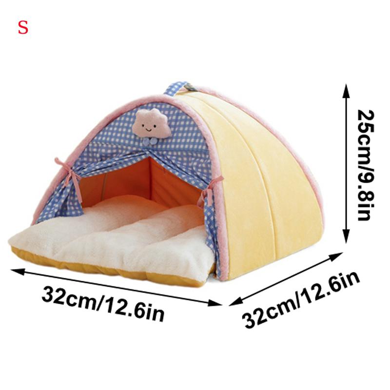 

Полузакрытая кошачья будка-кровать Вигвам Палатка Матрас Милая Декоративная Наполнитель из ПП хлопка Теплая Дышащая Кошки Домашние Принадлежности для питомцев