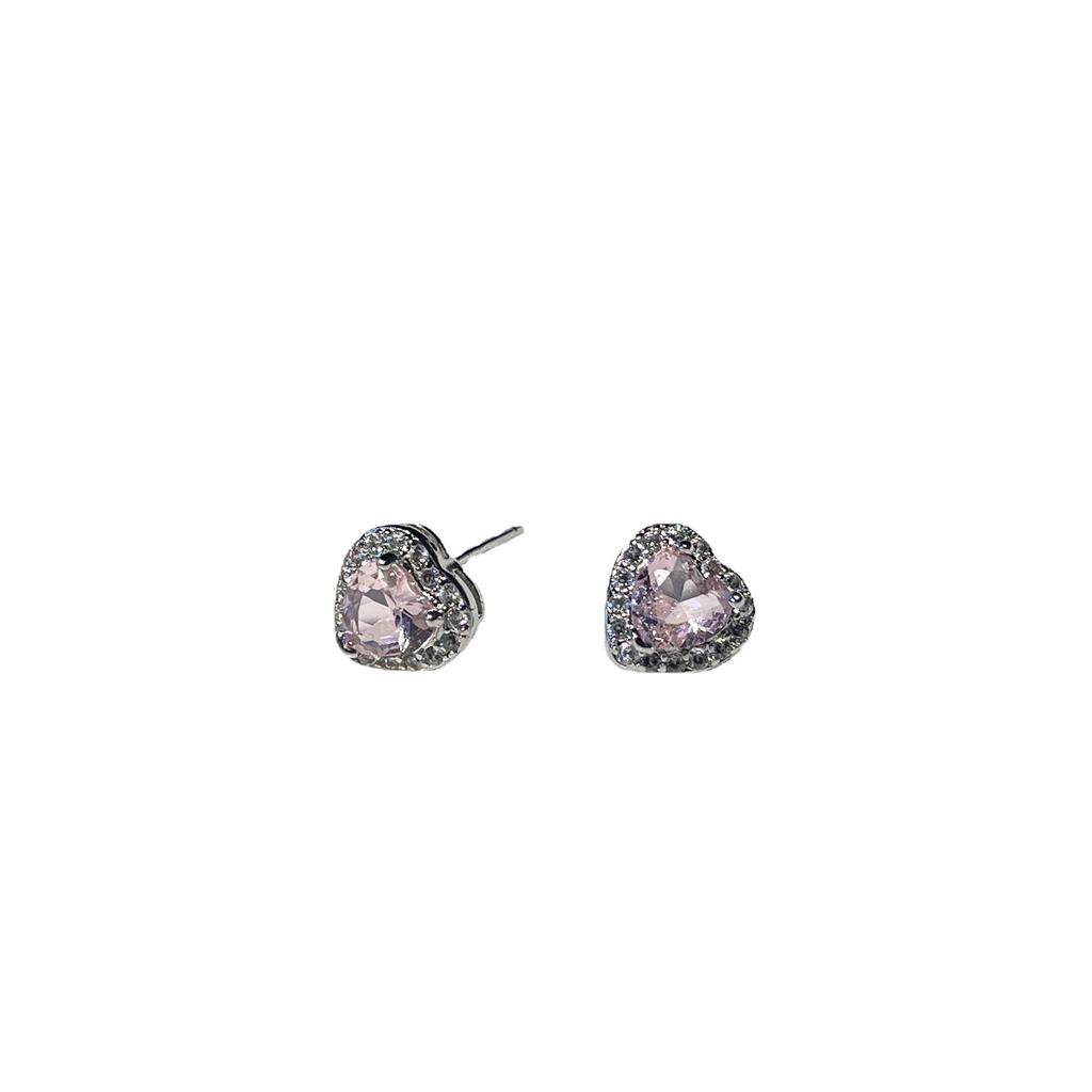 Heart-Beating Pink Star Diamond Stud Earrings for Women