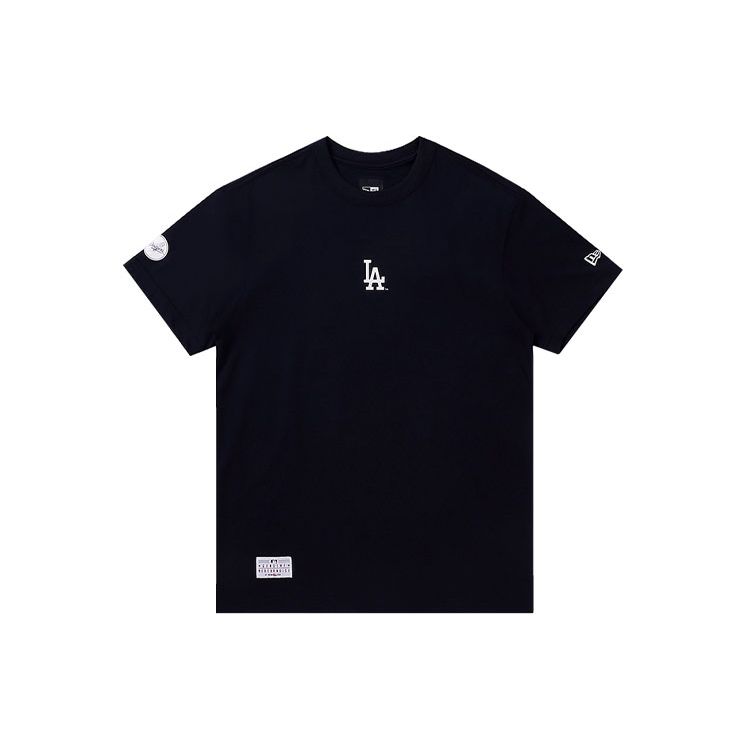 New Era Casual Breathable Round Neck Printed T-Shirt Unisex Tops Navy-Blue 12354514
