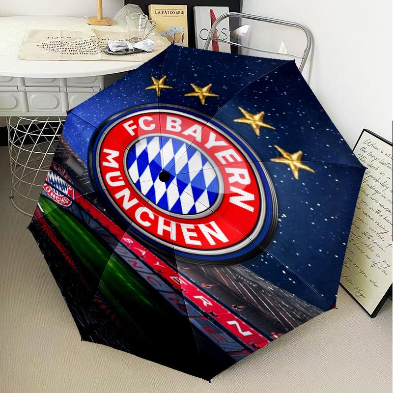 1PC FC Bayern München Printed Umbrella Folding Umbrella, Automatic Umbrella 8-Frame for Travel, Camping Fan Gifts Christmas Gifts