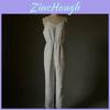 Cotton Wide Leg Jumpsuit With Deep V Neck Back Tie For Casual Streetwear Women