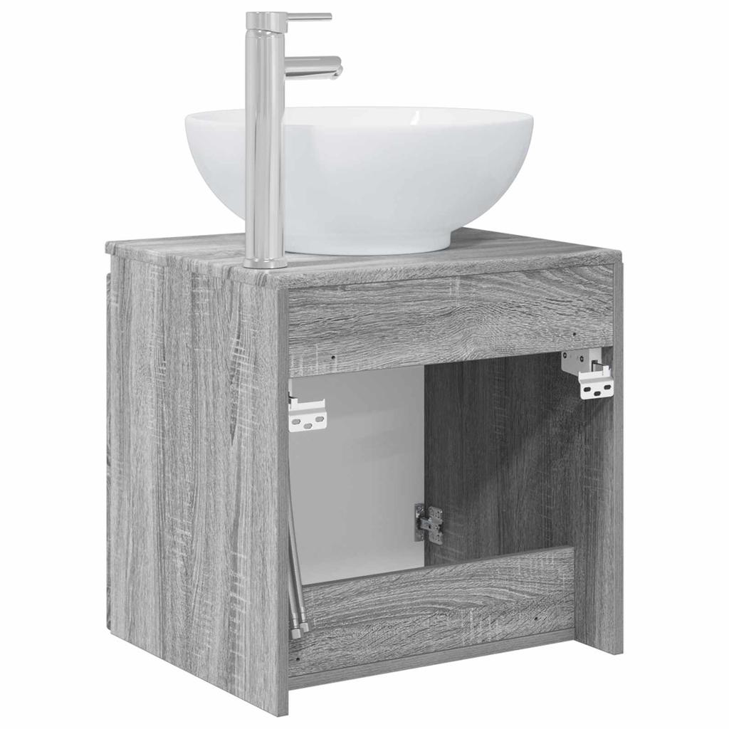 Wall Mounted Washbasin Vanity in Grey Sonoma 49.5 x 44.5 x 65 cm