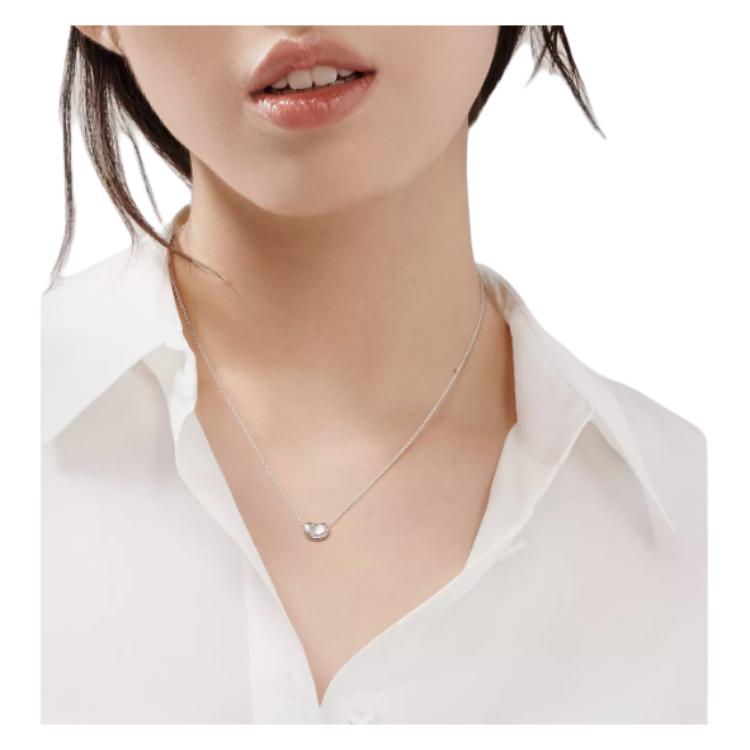 Tiffany I Spółka. Elsa Peretti® Wisiorek Fasolka Minimalistyczny Codzienny Modny Srebrny 925 Naszyjnik Damski GRP11429