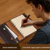 Handmade A5 Crazy Horse Leather Notebook with 6-Ring Binder & Replaceable Pages