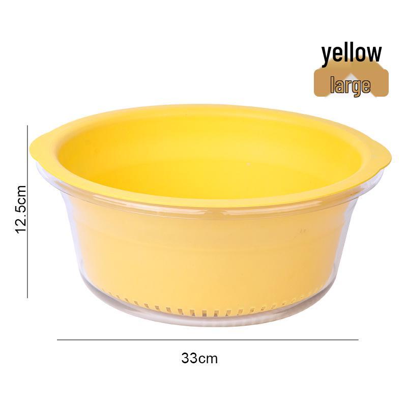 Double-Layer Large Capacity Kitchen Colander & Washing Basin