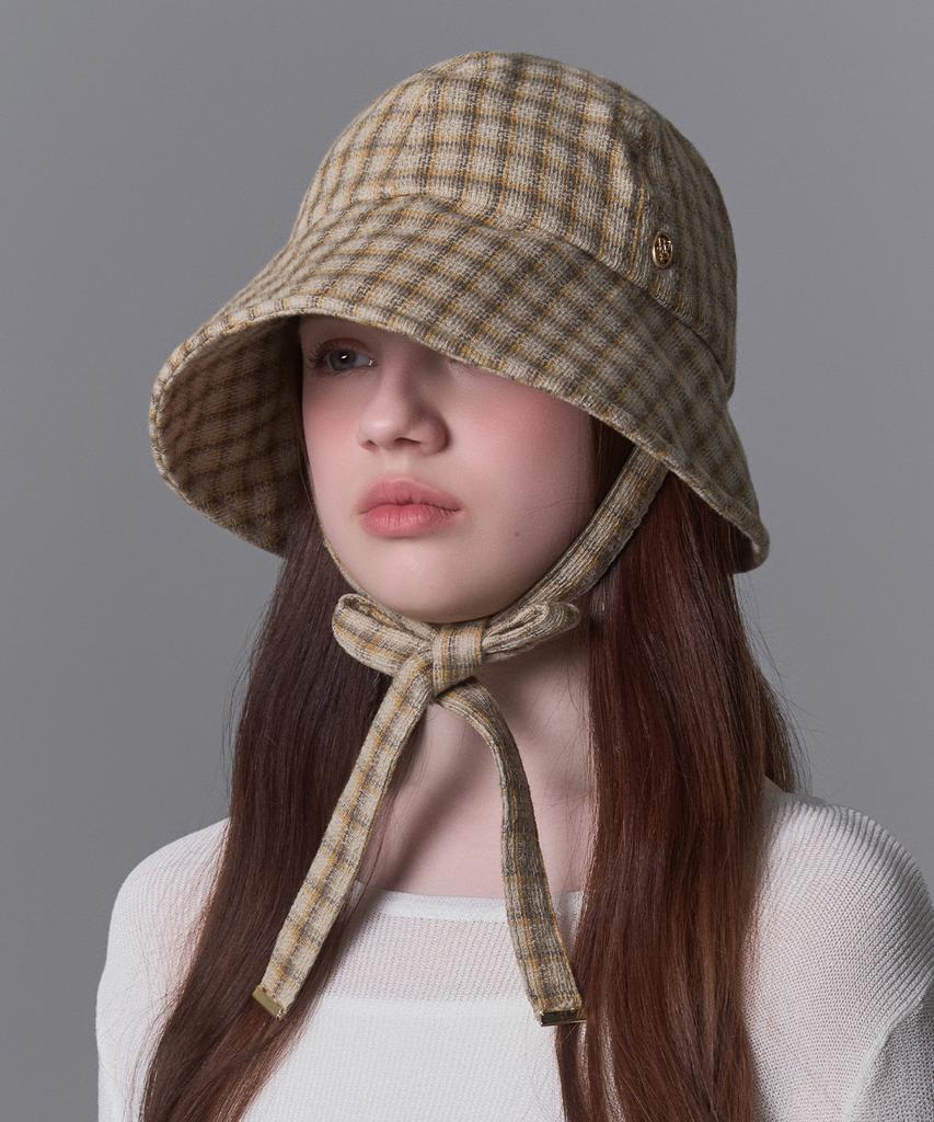 Hwaiteusaenjeu Purple Label Modern Retro Check Wire Bonnet Hat Selvia (3 Colors)