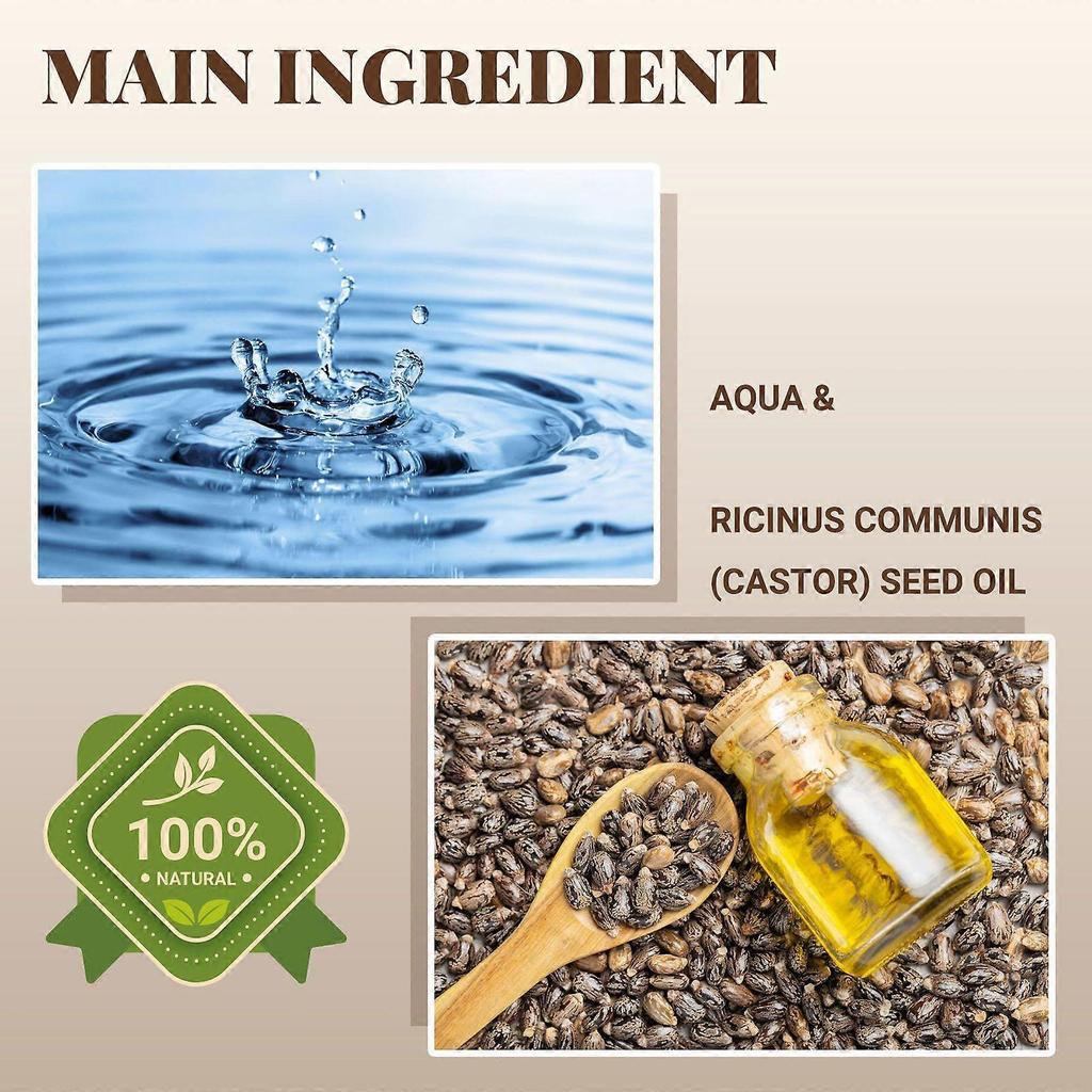 Organic Castor Oil, Pure Cold-Pressed Castor Oil for Longer, Thicker Hair, Eyelashes and Eyebrows, Hair Growth Oil Moisturizing & Strengthening
