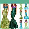 Atemberaubendes rückenfreies Meerjungfrauen-Kostüm für Damen, Cosplay mit hoher Taille, elegantes Design