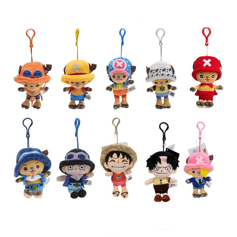 Plush Keychain Doll 12cm Luffy Tony Chopper Soft Stuffed Toy Backpack Ornaments Kawaii Plush Doll Pendant Best Gift