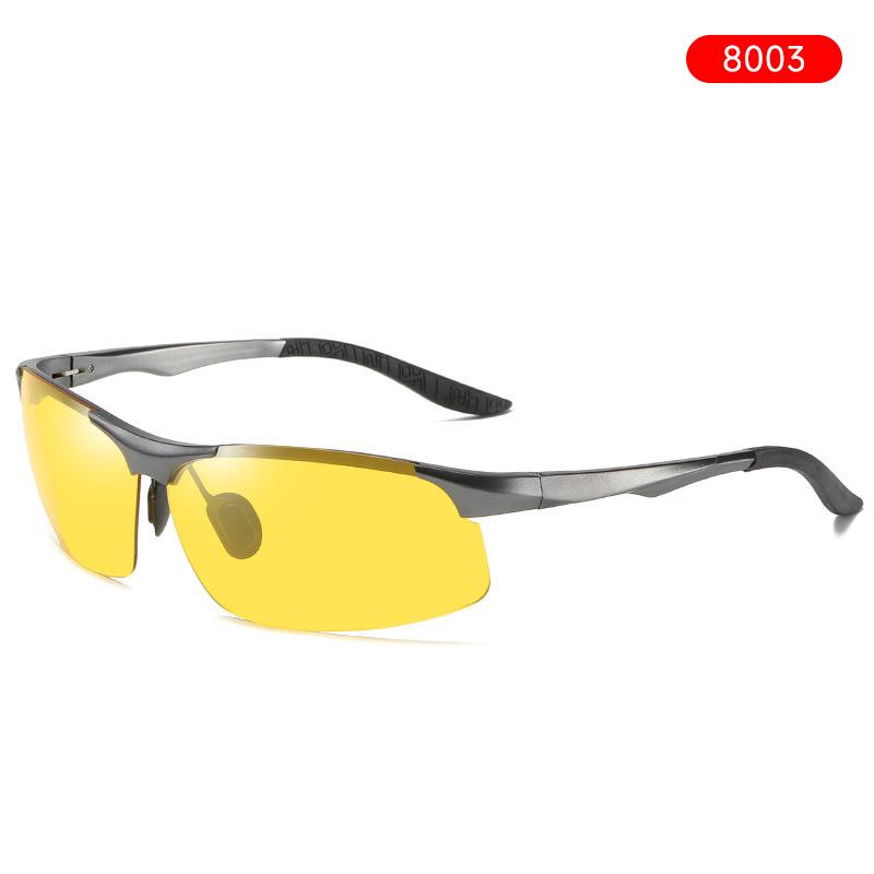 High Quality Aluminum Magnesium Night Vision Glasses Men Yellow Lenses Uv400 Sunglasses Day And Night Driving Eyewear