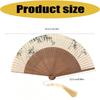 Folding Fan Home Accent, Display Piece with Pattern Detail for Shelf, Study and Tea Room Arrangement Display Touch