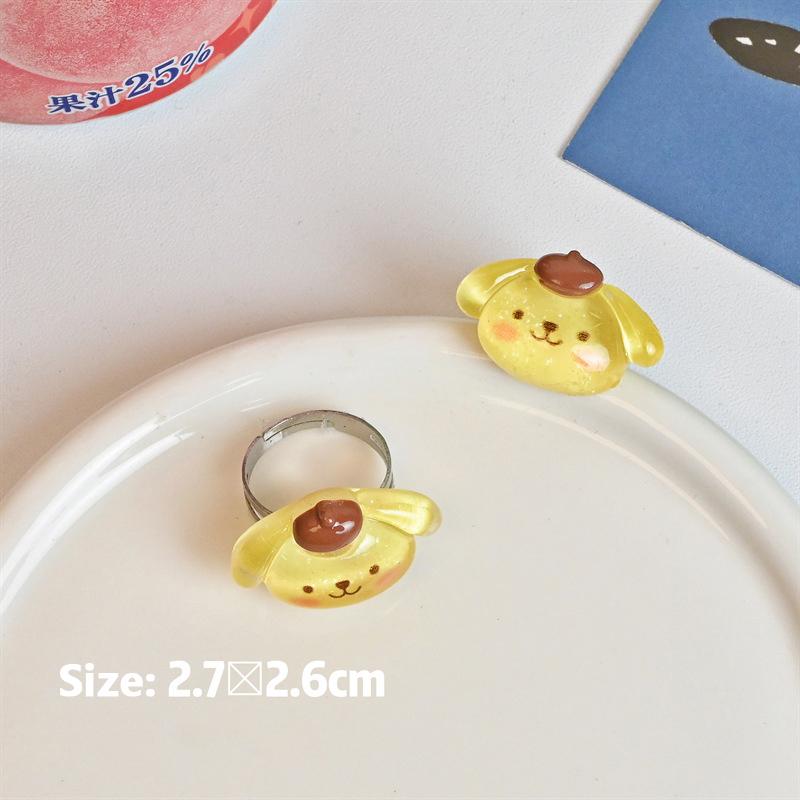 Sanrio Pachacco Melody Cinnamoroll Kuromi Purin Niedliche Ringe Öffnungs Verstellbarer Ring Für Frauen Mädchen Finger Schmuck Accessoires