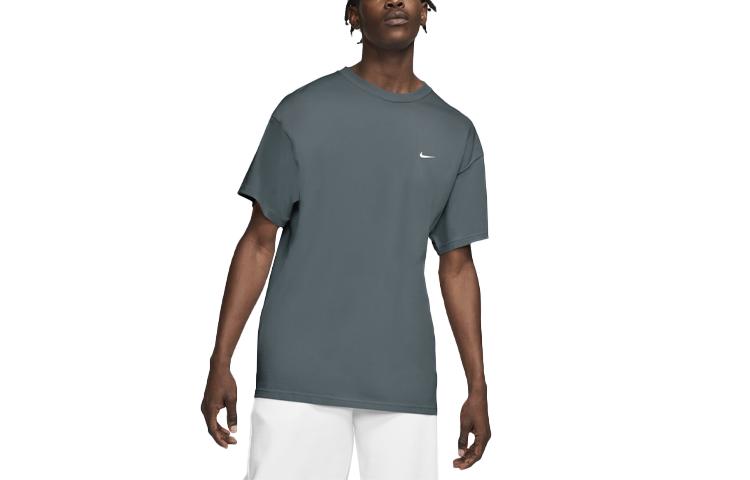 

Nike T Shirts Men s Gray Blue Crew Neck Moderate Straight Fit DA0321-387 XS