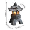 Decoración Zen adornos torre con energía Solar jardín estatua palacio linternas lámpara Solar china piedra patio Pagoda linterna