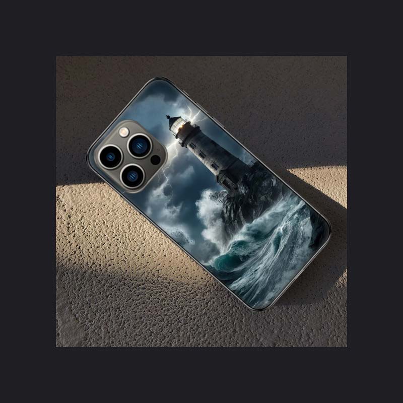 Lighthouse Phone Case For Iphone 16 15 Plus 13 12 Mini 17Air 16E 11 14 Pro 17 Pro Max Cover Shell Coque Soft Clear Capa Cute Fun