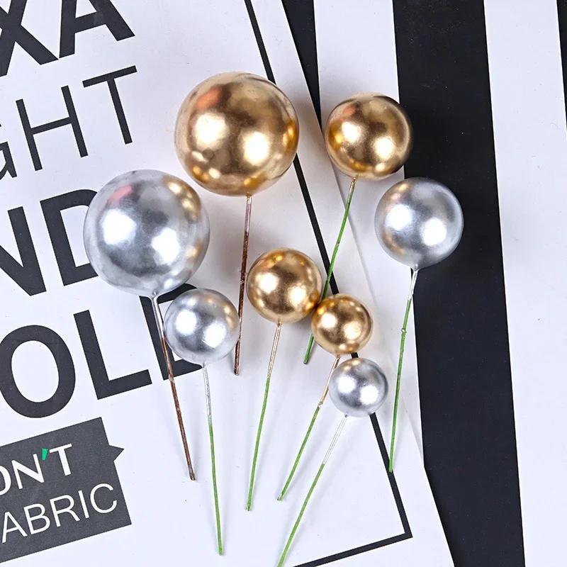 Cake Topper, Birthday Cup Cake Decoration, Baby Shower, Kids Birthday Party, Wedding Favor Supplies, 10pcs Lovely Gold Silver Ba
