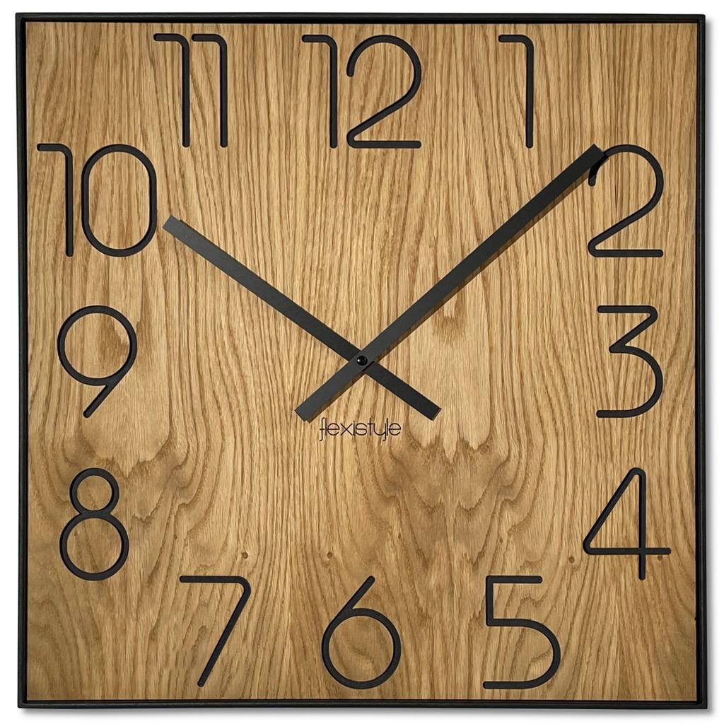 Wooden wall clock Wood Square 50cm