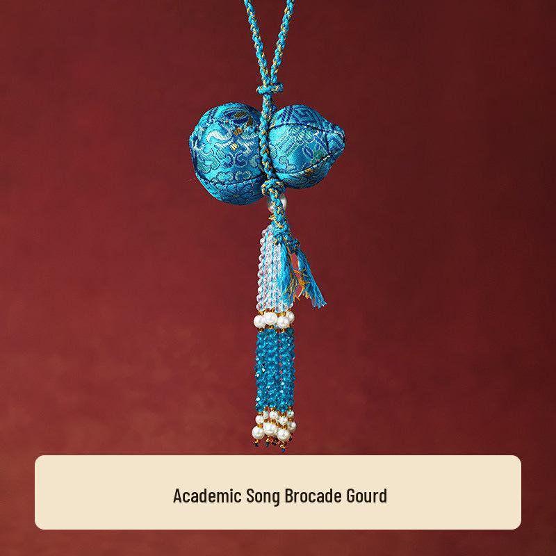 

Gourd Pendant Embroidered Sachet with Crystal Tassel Charm