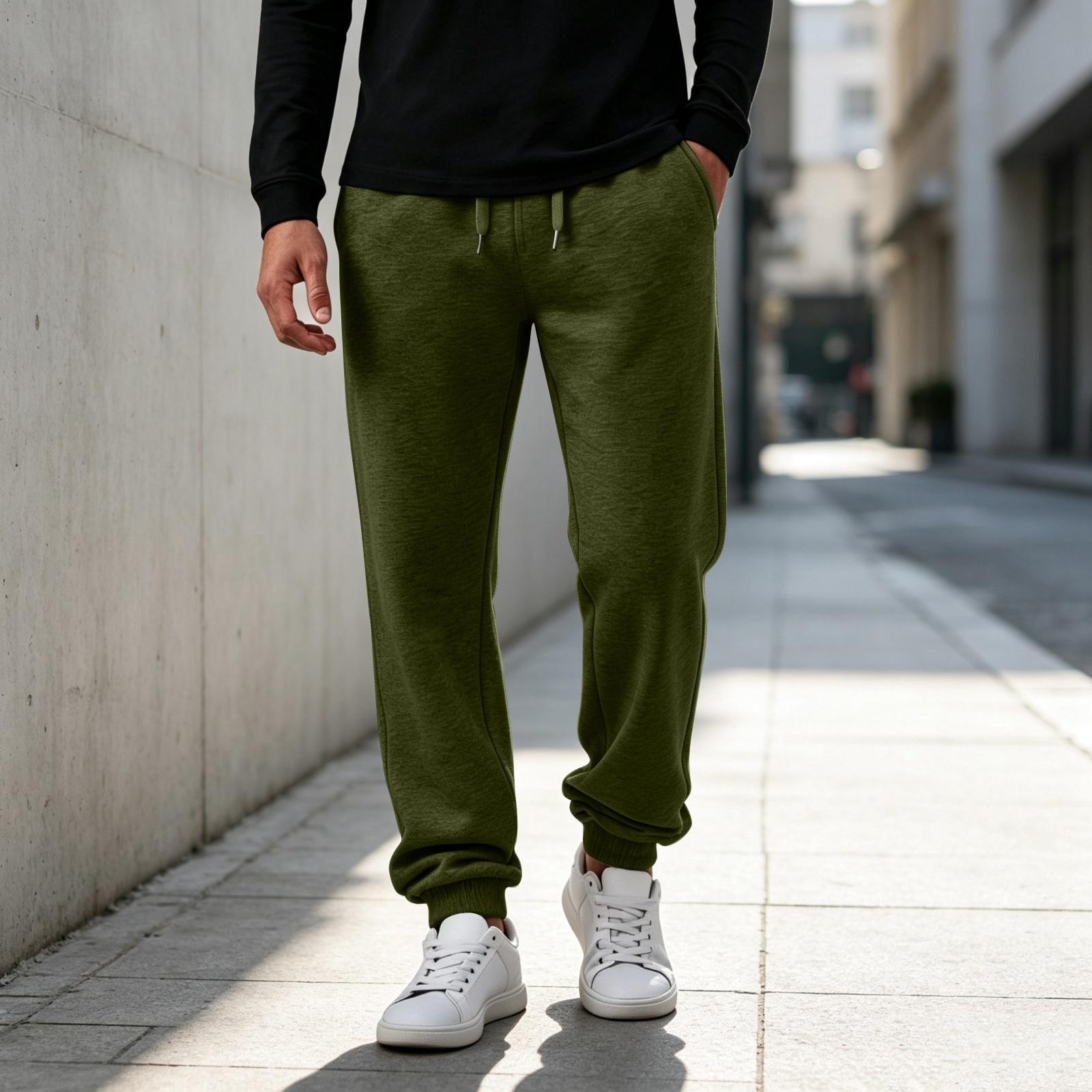 Men s Joggers - Straight Leg with Drawstring Elastic Waist L