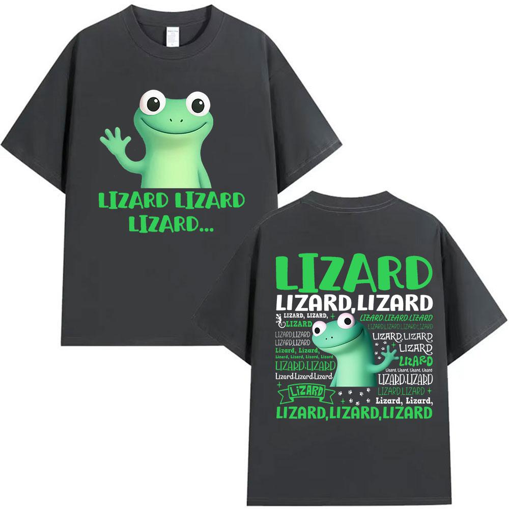 Cute and Fun Lizard Lizard Lizard Emoji T-shirt for Men and Women Harajuku High-quality and Fashionable 100% Pure Cotton T-shirt 4XL