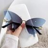 Butterfly Sunglasses Women'S Large Frame Gradual Change Color Sunglasses Trend Street Sunglasses