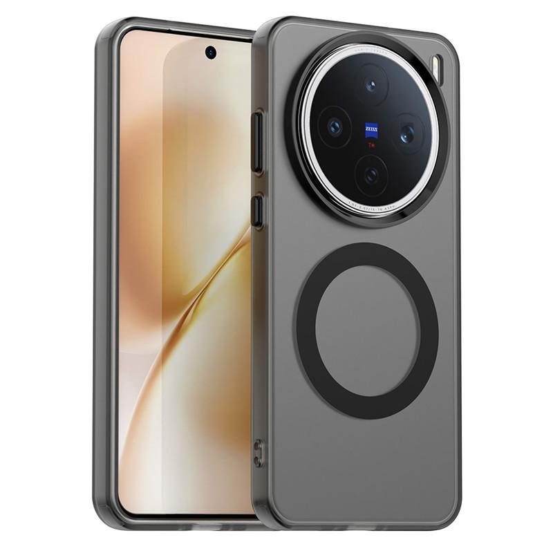 

Магнитный чехол для vivo X200s Magsafe Беспроводная зарядка Чехол vivo X200 Ultra X200s X200 Pro mini Матовые защитные чехлы для телефона из ПК vivo X200s чёрный