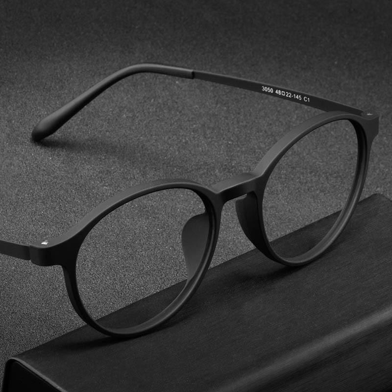 Super Light Comfortable Rubber Titanium Eyewear Anti Blue Light Round Reading Glasses For Men Women Retro Flexible Eyeglasses