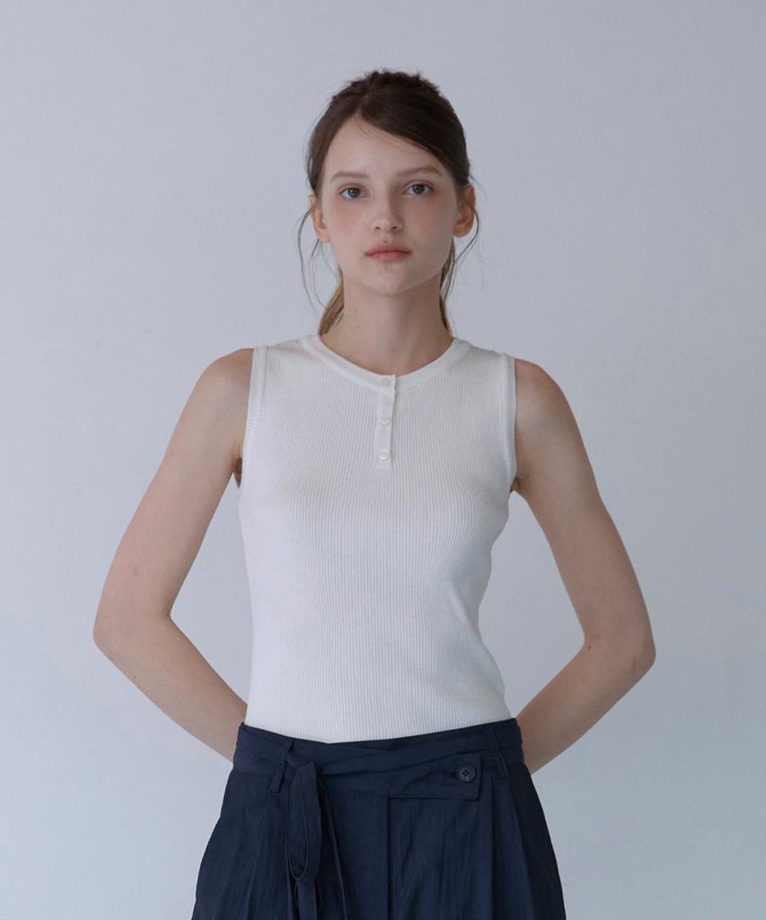 ODER Button Lace Sleeveless - Ivory