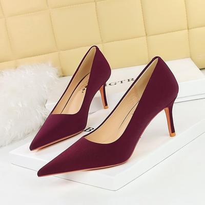Fashionable Women's High Heels Slim Heels High Heels Shallow Mouthed Pointed Toes New Spring and Autumn Single Shoes