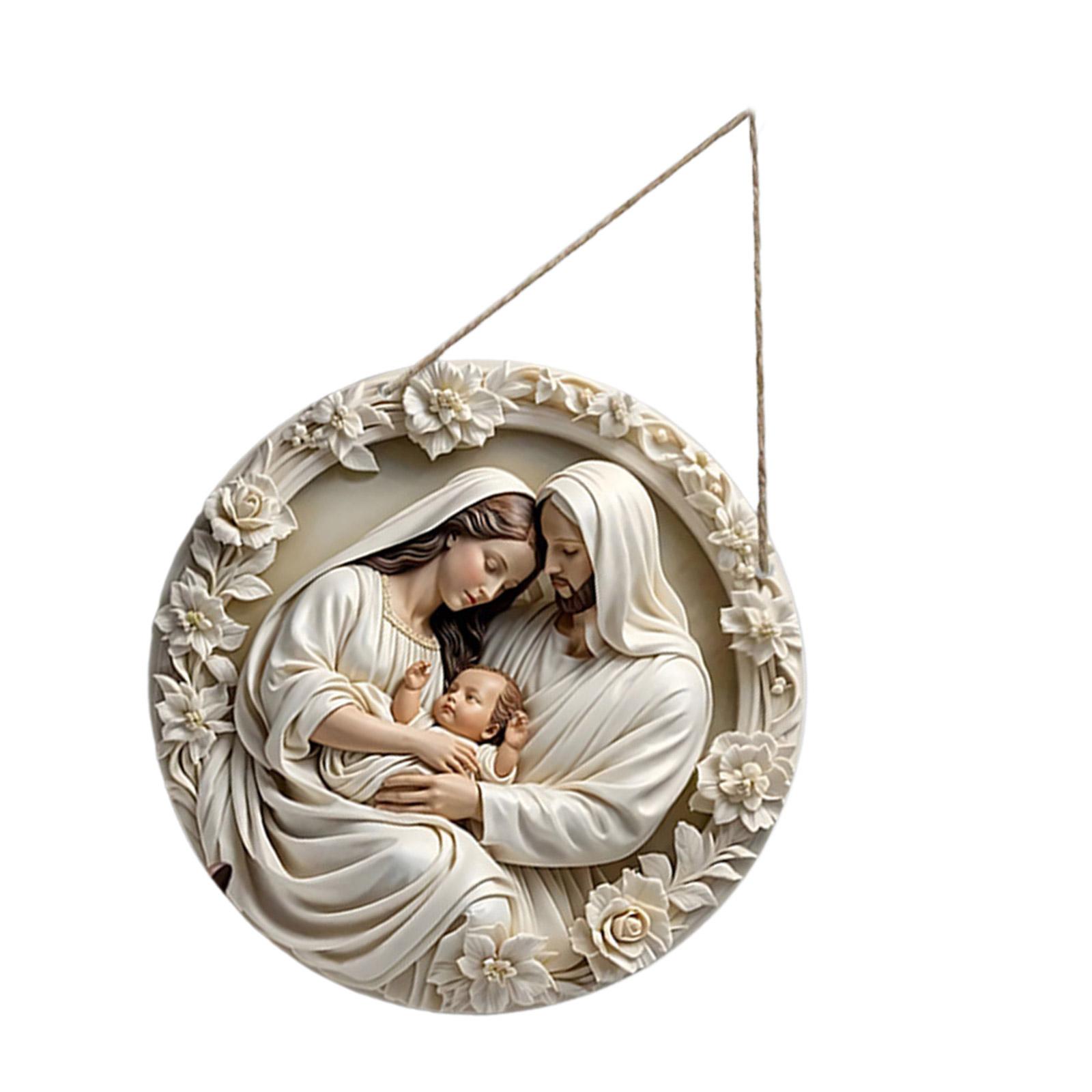 

Элегантная деревянная подвесная табличка с изображением сцены Рождества Иисуса и Девы Марии, украшение для церкви или офиса