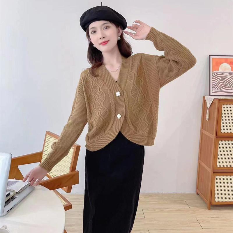 YYFS Dámská móda Ležérní Kosočtvercový potisk Podzim Zima Dlouhý rukáv Výstřih do V Svetry a Svetry s dlouhým rukávem