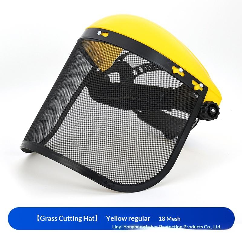 Garden Grass Trimmer Weed Wacker Safety Helmet Hat With Full Face Mesh Mask For Logging Brush Cutter Forestry Protection