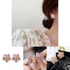 Flower Shaped Zircon Ear Studs With Silver Needle For Gift And Party Wear