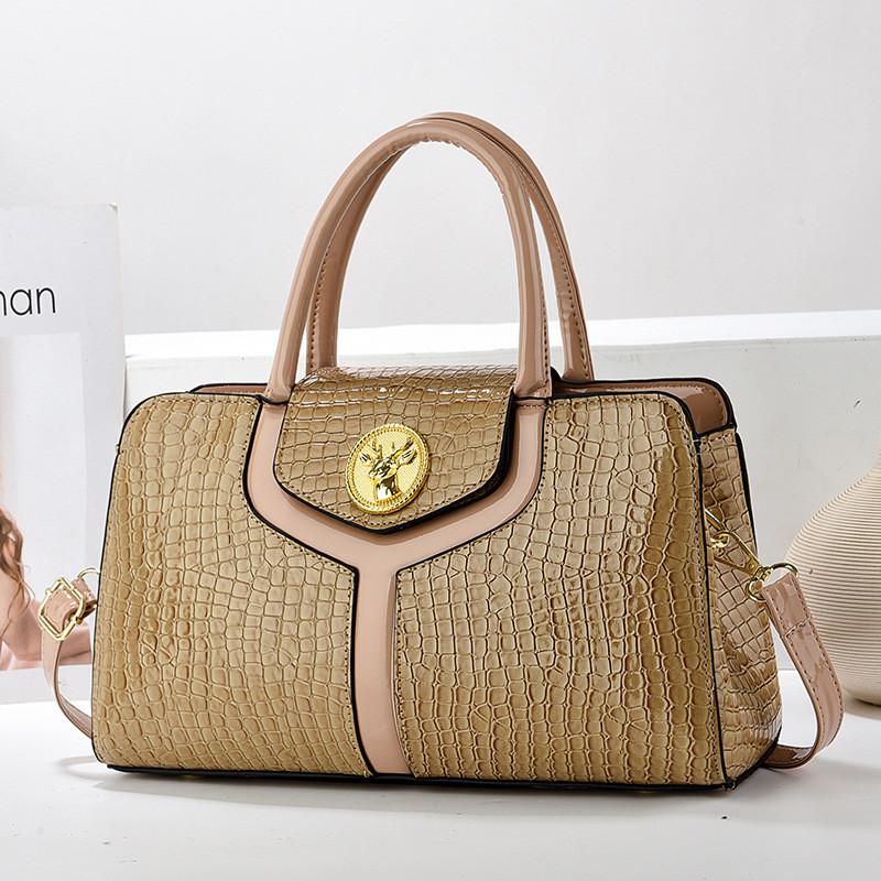Chic Large Capacity Womens Tote Bag Stylish Shoulder Handbag With Crocodile Pattern For Everyday Use