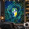 Wall Hanging Tapestry Brazil Football Print Cloth for Living Room Bedroom Home Decor