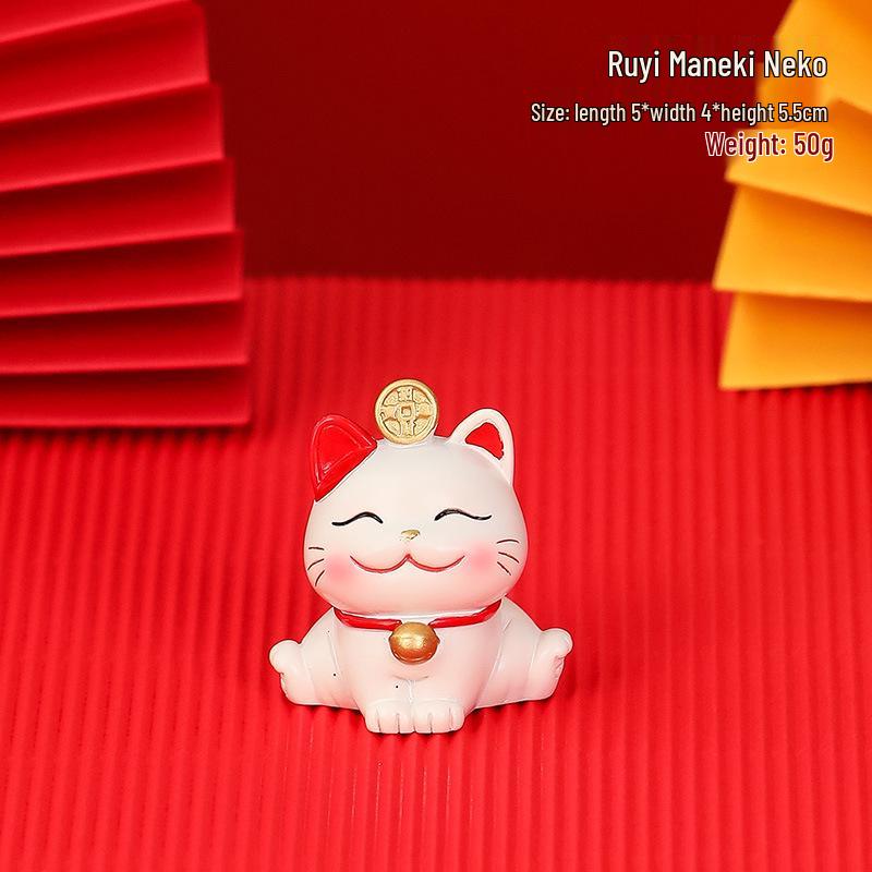 Lucky Cat Resin Mobile Holder - Cute Office Desktop Decoration Gift
