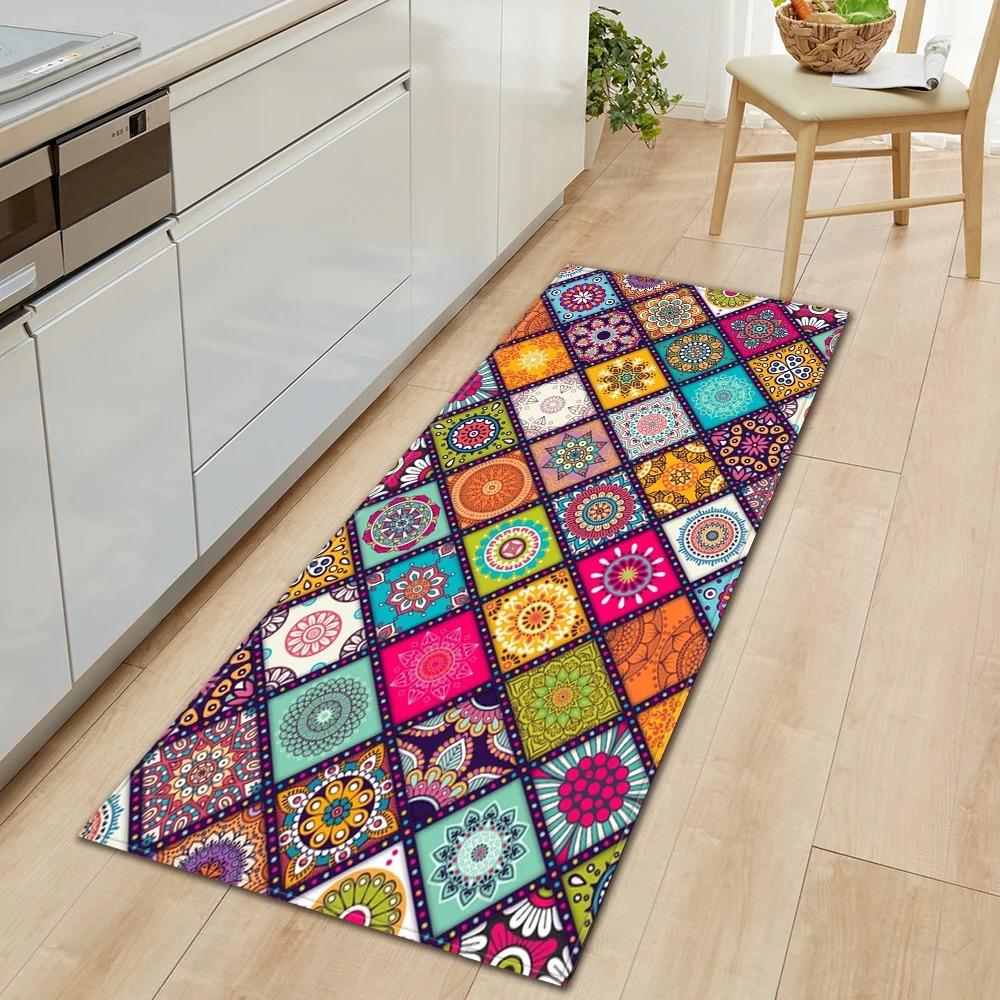 Bohemian Retro Mandala Pattern Home Kitchen Floor Mat Door Front Decoration Floor Mat