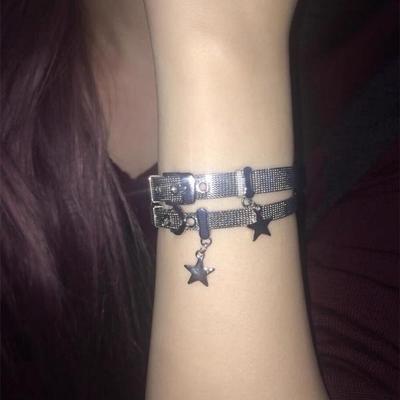 Fashion Titanium Steel Star Belt Bracelets Bangles for Women Girl Pentagram Bracelet Party Jewelry Chic Gift