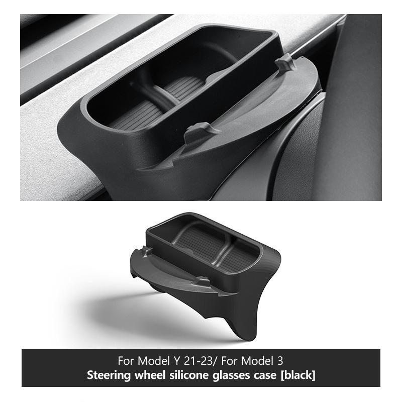 

Силиконовый чехол для очков на рулевое колесо для Tesla Model Y 3, держатель для мобильного телефона для автомобильной навигации, автомобильные аксессуары для интерьера чёрный