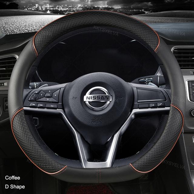 Car Steering Wheel Cover D Type PU Leather For Nissan X-trail Qashqai Rogue Sport Rogue 2017 2018    Altima Versa