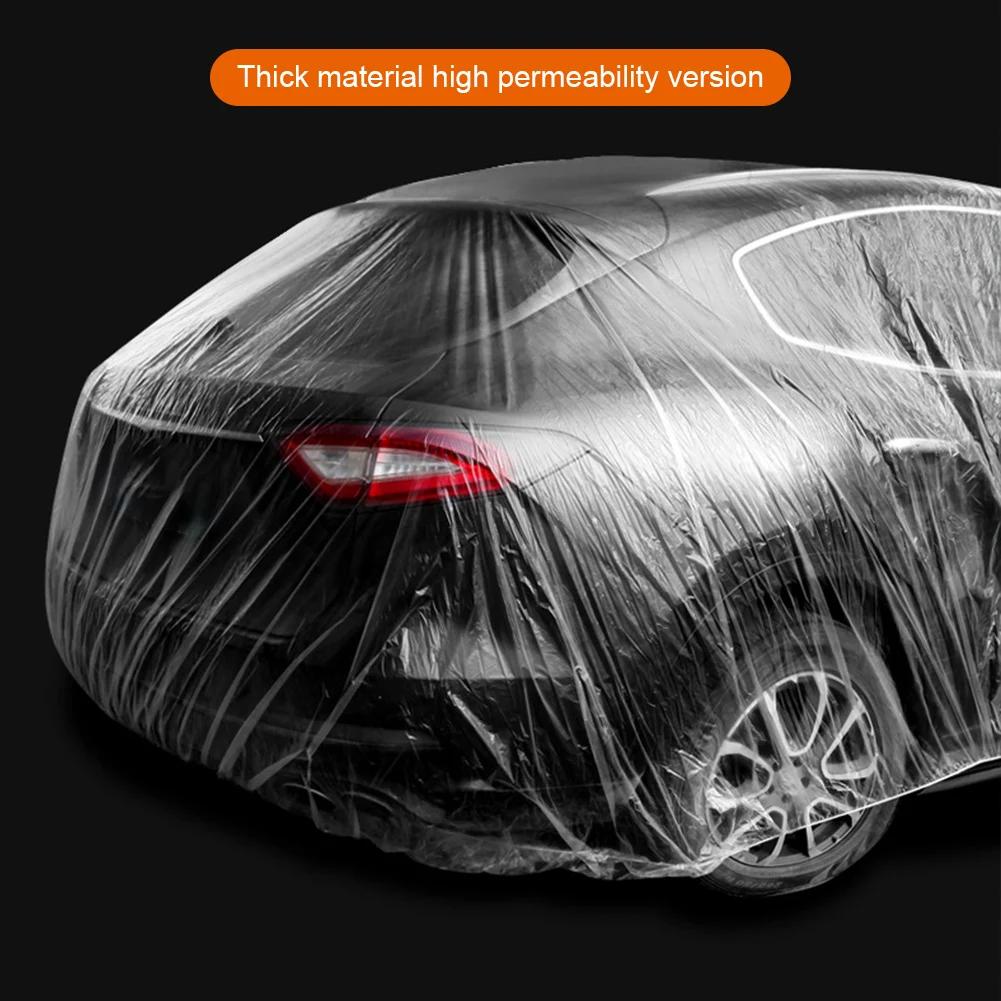 Universal Protective Shield Disposable Transparent Car Cover Dust-Proof Full Cover For Sedan Suv Van For Jeep Vehicle Automobile