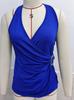 2026 Summer Solid Color Sleeveless V-neck Sexy Cross Halter Backless Women's Top