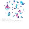 Under The Sea Glow In The Dark Wall Decals, Mermaids Seahorse Shells Luminous Sticker for Girls Room, Nursery, Bathroom, Ceiling, Wall Decor