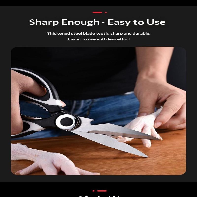 Multifunctional Kitchen Scissors Household Cut Vegetables Roast Broiler Scissors Stainless Steel Scissors