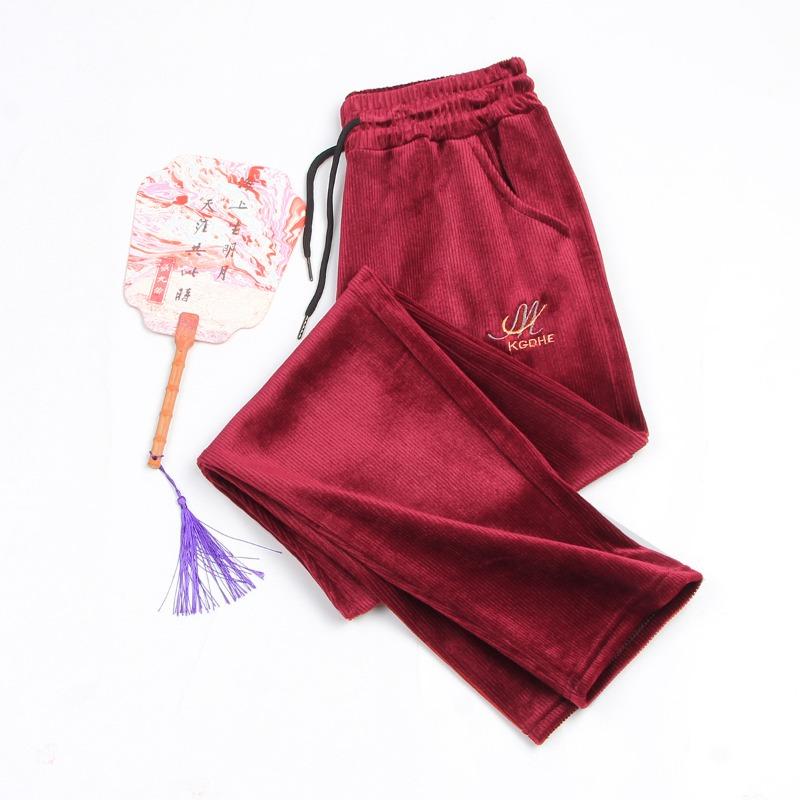 

Medium and old pants women s loose Harlan pants women s radish pants thin mother pants women s new straight casual pants 5XL (133-77.5 kg)